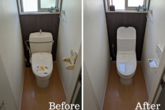 トイレの交換・吹抜け照明の取付け