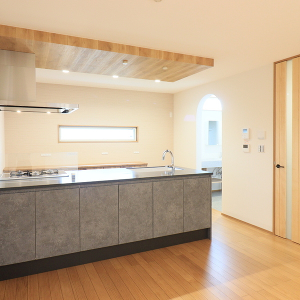 折下げ天井とアーチ開口が魅せる、やさしい住まい